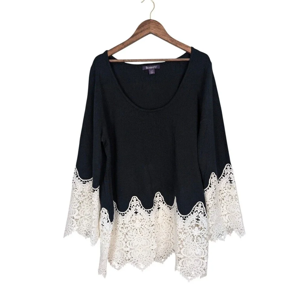 Roamans Crochet Lace Sweater Size 18/20